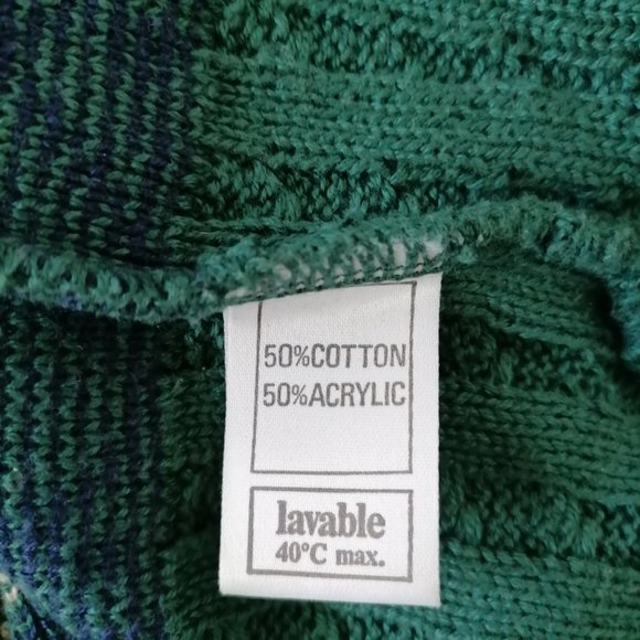 Kellerman Men's Green Sweater With Red Stripe Size See Measuremetns - Picture 6 of 6